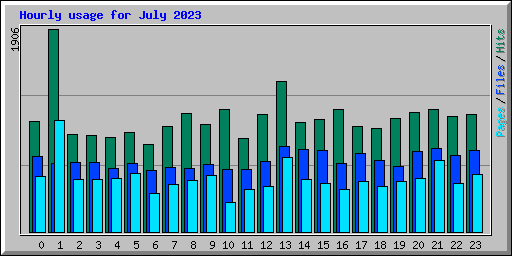 Hourly usage for July 2023